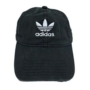 Adidas Hat Cap Mens StrapBack Black Logo Sports Running Run Gym Trefoil